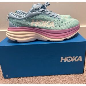 Hoka Brand New Bondi 8 Womens sz 7.5B or EU 39.5 Blue/Sunlit Ocean